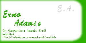 erno adamis business card