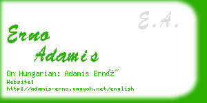 erno adamis business card
